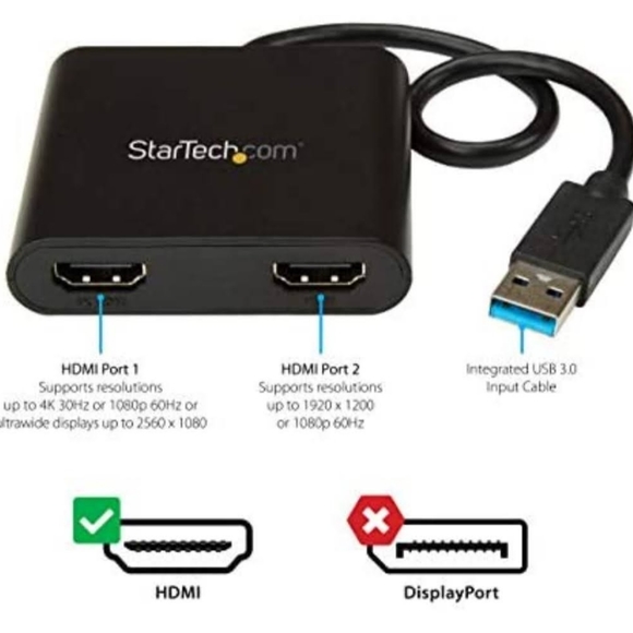 Startech.com 2X HDMI (1x4K 1x1080p) USB 3.0 - Picture 3 of 4